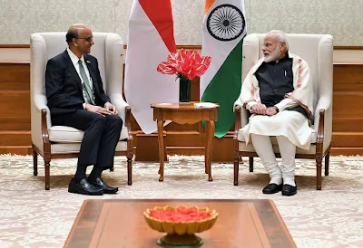 Singapore Minister Tharman Shanmugaratnam meets on PM Narendra Modi