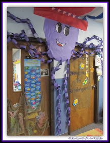 Ocean Octopus Decorated Classroom Door {Ocean RoundUP over 100+ Ideas at RainbowsWithinReach