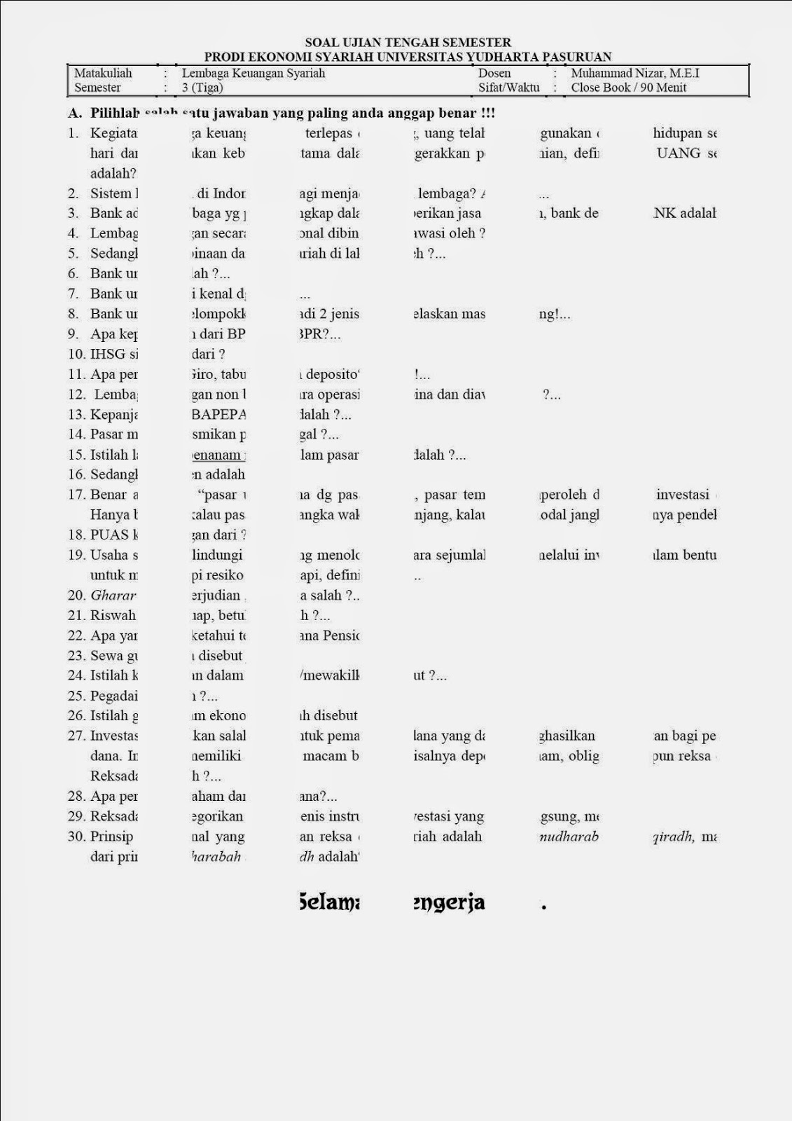 MUHAMMAD NIZAR Soal  Ujian Tengah Semester Prodi Ekonomi 