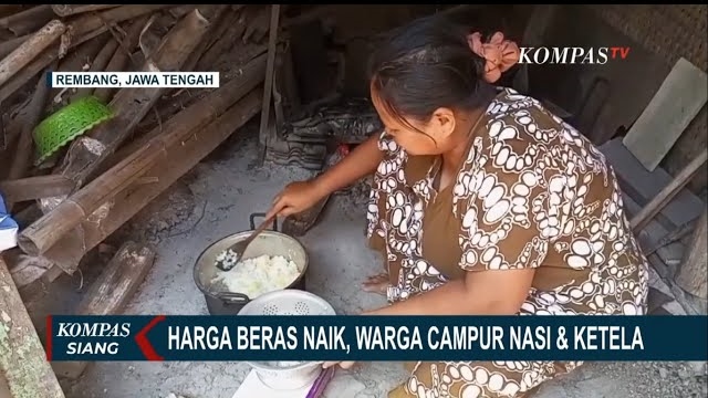 Harga Beras Meroket, Warga Rembang Jawa Tengah Terpaksa Campur Nasi dengan Ketela
