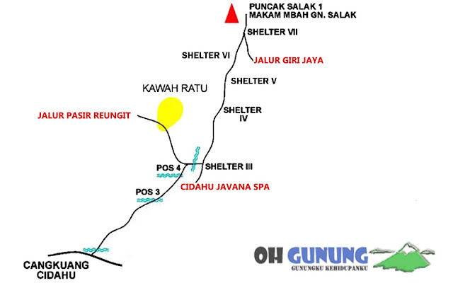 peta jalur pendakian gunung salak via cidahu