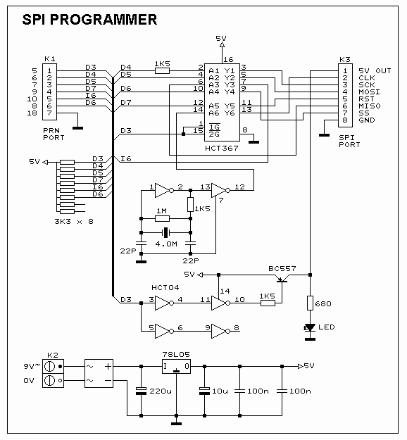 SPI Flash Programmer Circuit Diagram