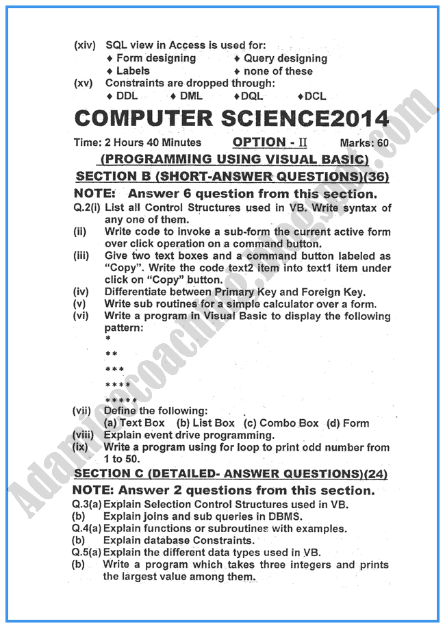 Computer-science-2014-past-year-paper-class-XII