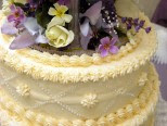 Wedding Cake Top Pearls and Flowers