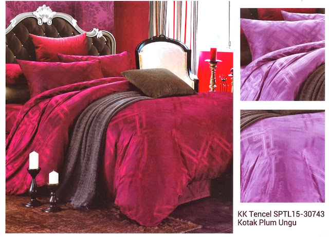 Sprei Motif Kotak Plum Ungu