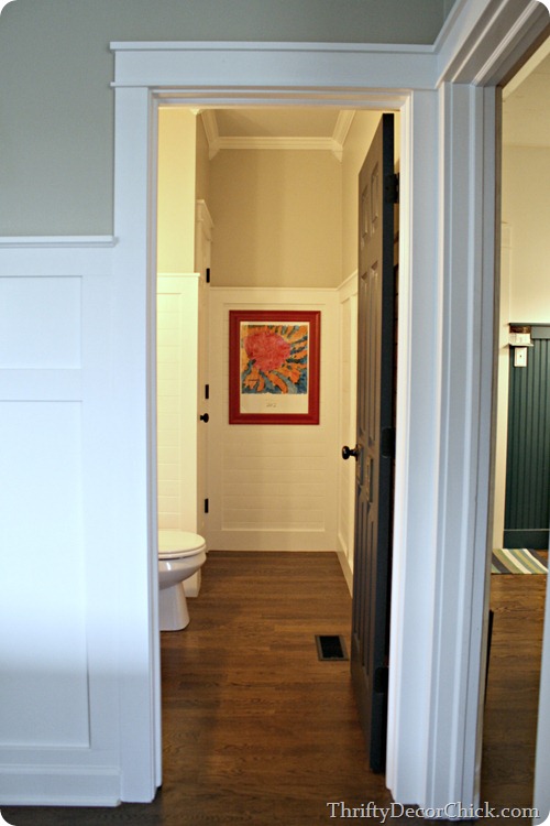 planked wall bathroom