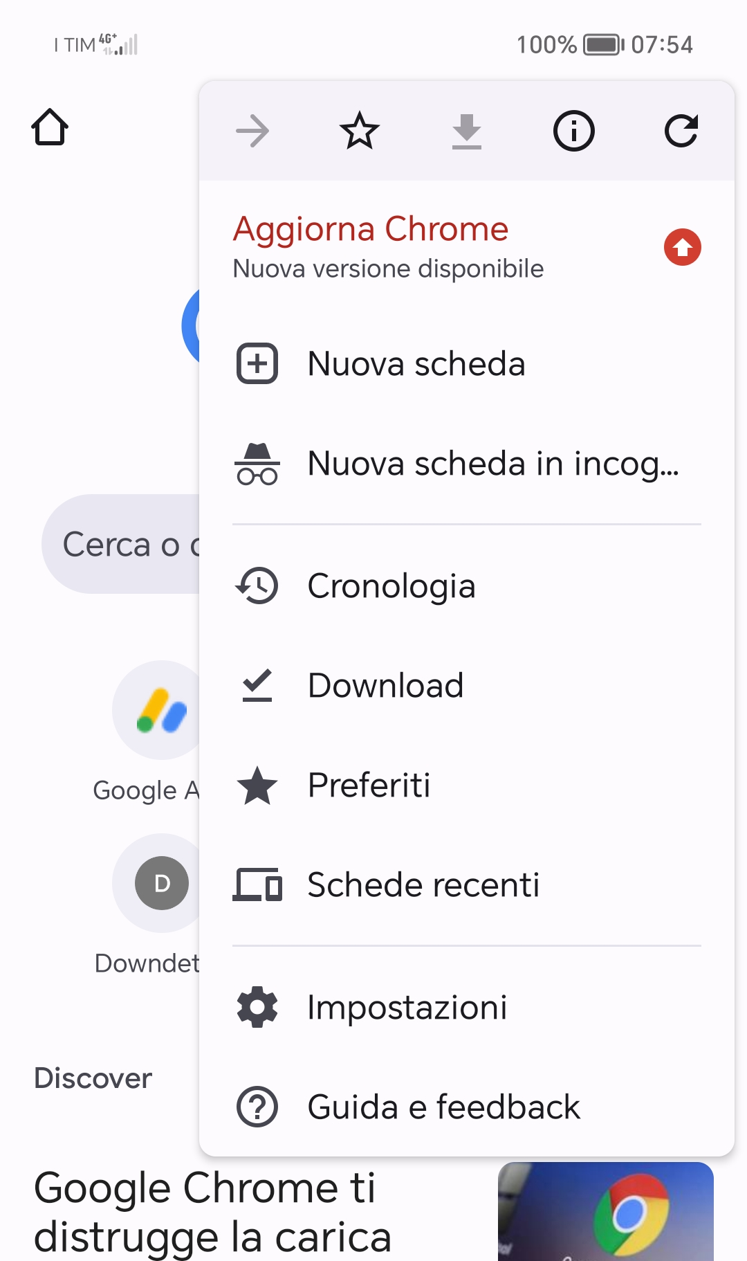 Aggiorna Chrome, nuova versione disponibile ma è Bug (su Android)