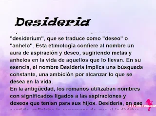 significado del nombre Desideria