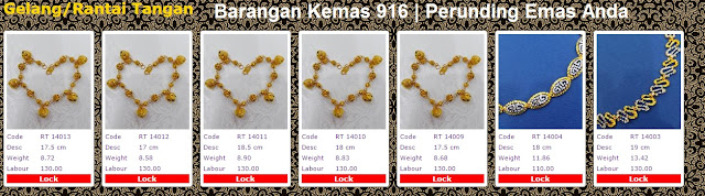 Galeri Emas Perhiasan 916 gelang/rantai tangan | powergold by syedhusseingold