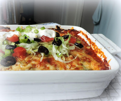 Cheesy Chicken Enchilada Casserole