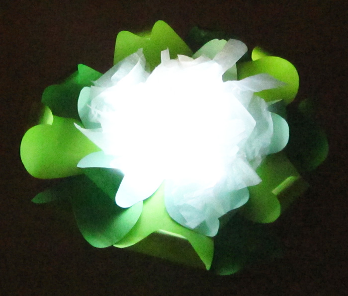 Green LED Paper Flowers Wedding Centerpieces