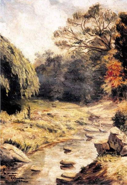 Paisaje del río Yaque, Óleo/tela, 51 x 36 cms. 1919. Col. Familia Marianela Jiménez
