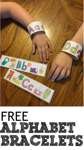FREE Alphabet bracelets are perfect to help toddler, preschool, prek,  kindergarten, first grade kids practice letters and remember their letter of the week. SUPER CUTE!