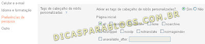 tags de cabeçalho para robos no blogger