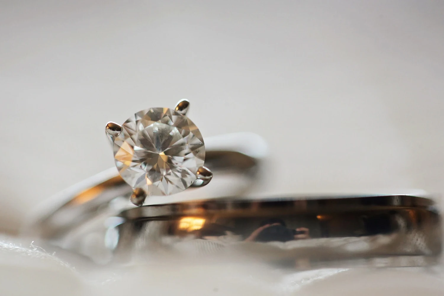 a close up picture of a diamond ring with an old european cut diamond
