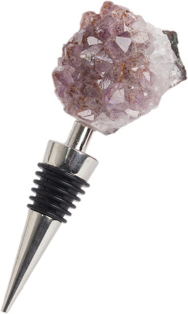 AMOYSTONE Amethyst Cluster Geode Stoppers Natural Crystal Stone Bottle Wine Stopper