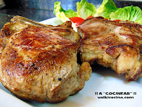 Chuletón de cerdo asado al horno