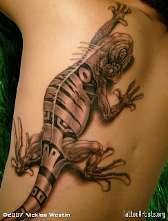 iguana tattoo art fo body