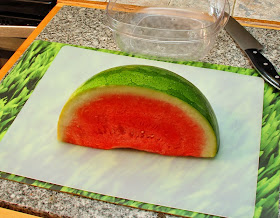 Slice watermelons into chunks