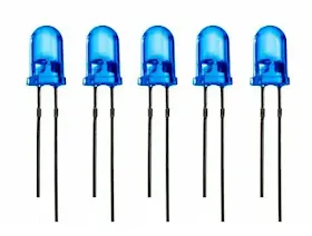 Instalaciones eléctricas residenciales - Conjunto de 5 LEDs de color azul