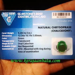 Batu Cincin Chrysoprase Memo