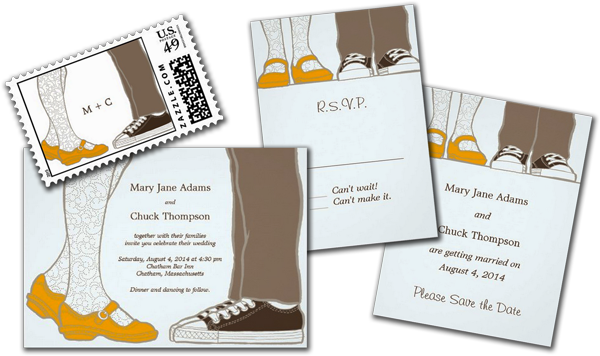  Mary Janes & Sneakers (White) Wedding Invitation