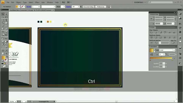 AdobeMasters.blogspot.com - Download Free Template Sertifikat Emas - Hijau Elegant _ Blog Panduan Adobe Suite