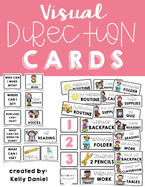 Answering constant questions about what students need to work on and how are finally coming to an end with these visual picture direction cards!