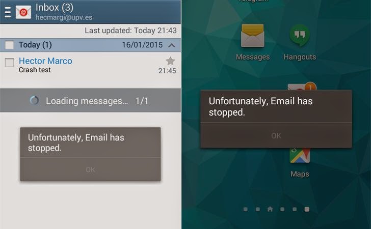 stock android email app