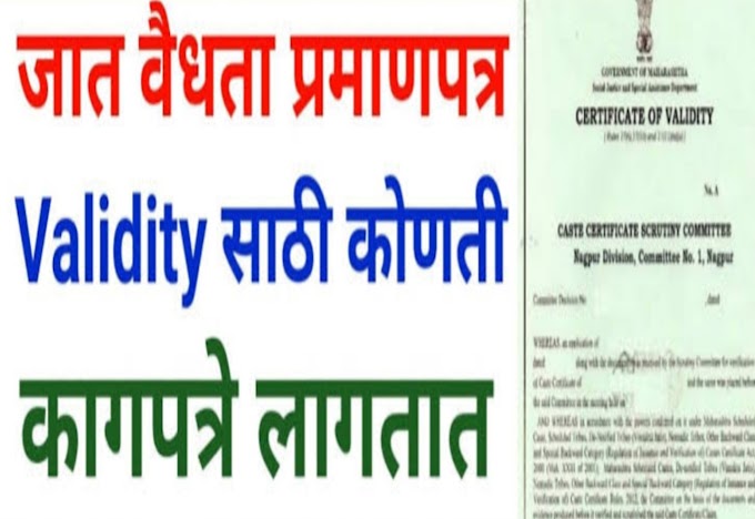 जात वैधता प्रमाणपत्रासाठी लागणारी कागदपत्रे | Caste Validity Documents List Pdf