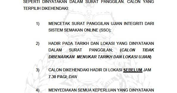 Contoh Soalan Integriti Polis - Contoh 36