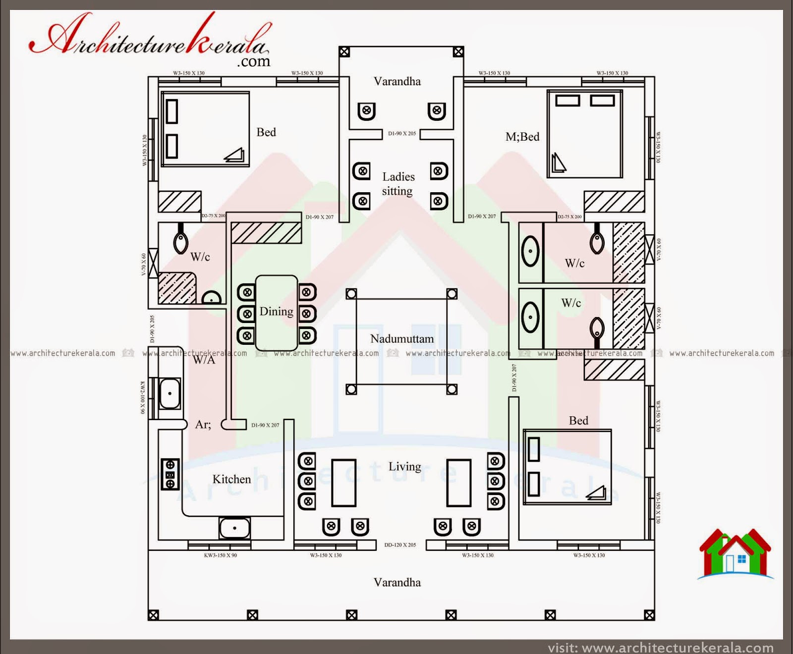 Typical Kerala Nalukettu  Type Home  Plan  in 2000 Sq  Ft  with 