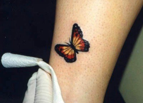 Butterfly Foot Design For Women small cute tattoos
