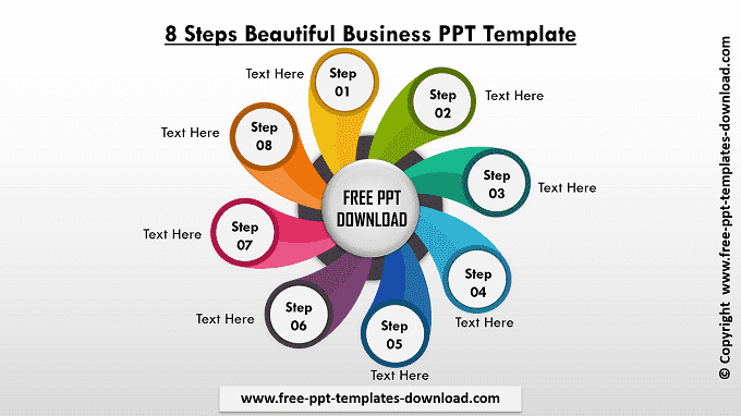 8 Steps Beautiful Business PPT Template Download