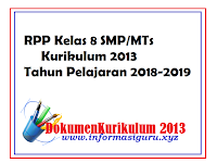 RPP Kelas 8 SMP/MTs Kurikulum 2013 Tahun Pelajaran 2018-2019