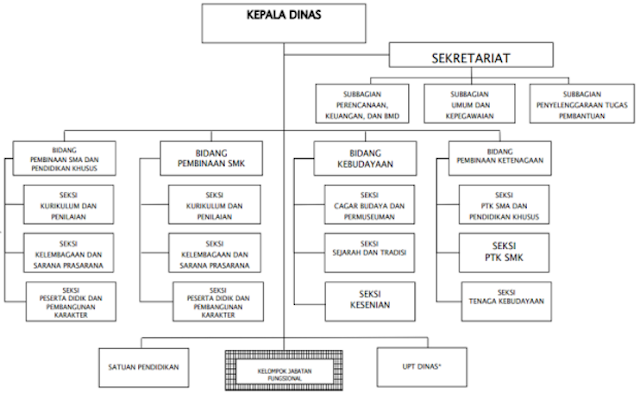 gambar Struktur Organisasi dan Tata Kerja (STOK) Dinas pendidikan dan Kabudayaan tipe b