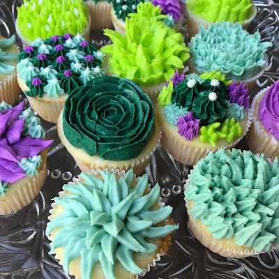succulent themed cupcakes