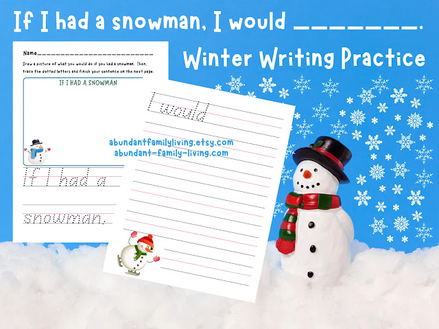 If I Had a Snowman Winter Writing Practice