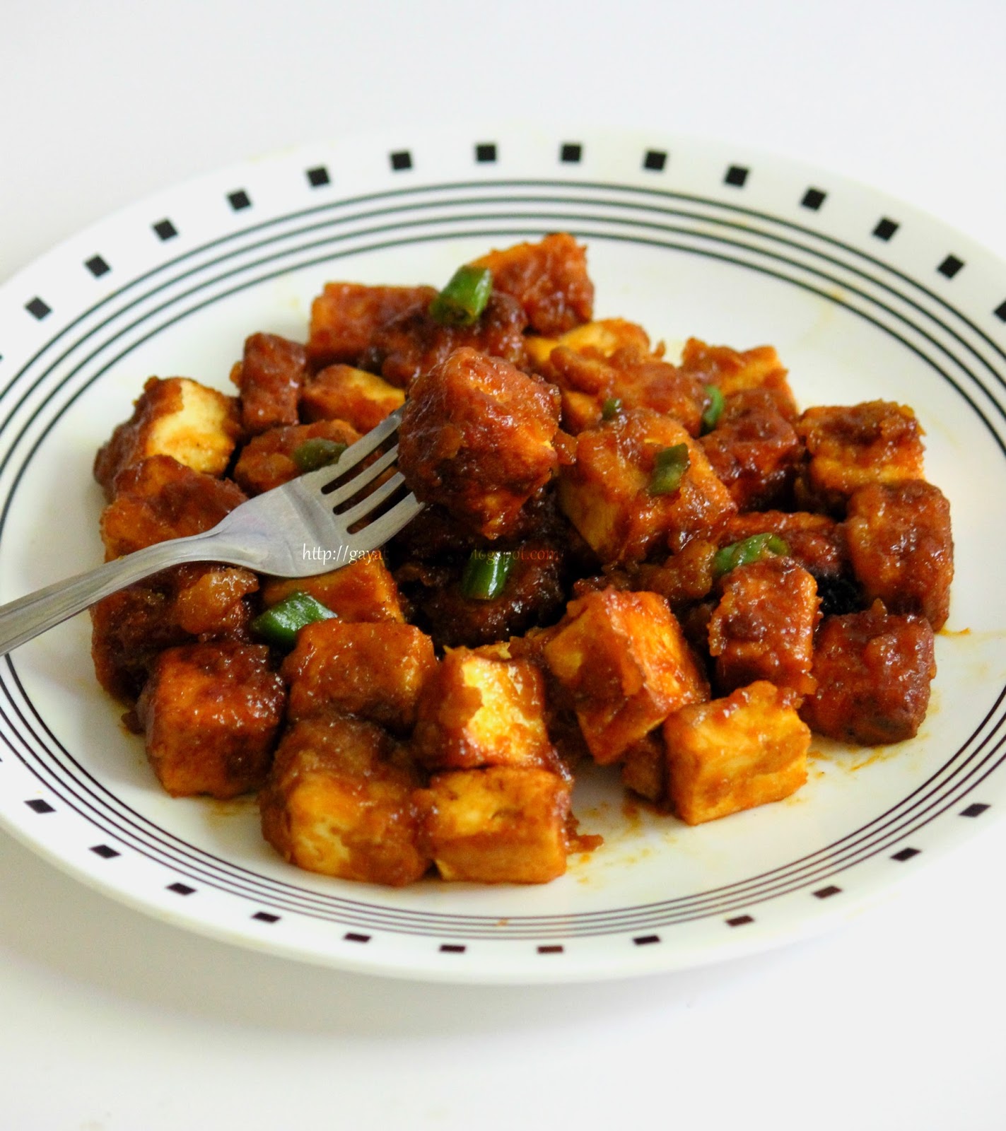 Gayatris Kitchen ORANGE PANEER WITH CHILLIES PANEER IN