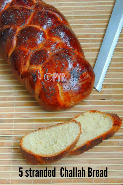Challah bread, 5 strands braided challah bread