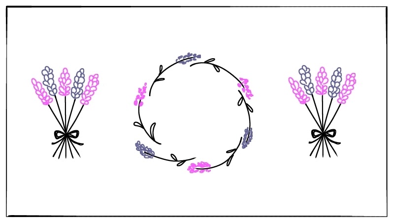 簡単なラベンダーの花のイラストの描き方 遠北ほのかのイラストサイト