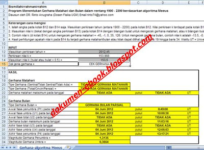 software menentukan waktu gerhana bulan matahari