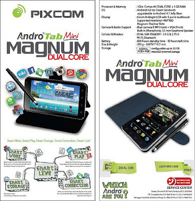 Pixcom AndroTab Mini Magnum, Phablet Android, ICS, Lokal, Dual Core 1GHz, Kamera 8MP