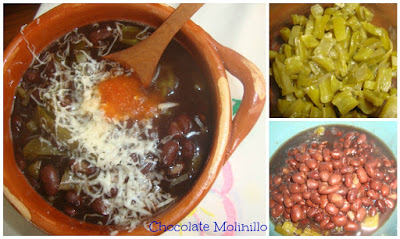 Cazuela de Nopales con Frijoles de la Olla