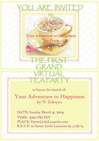 your adventure to happiness tea party, tea party, n. zakiyya