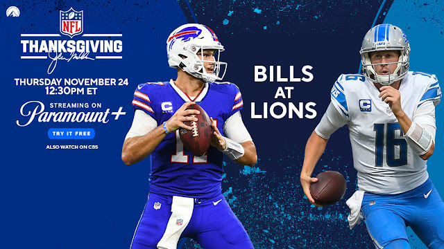 NickALive!: How To Stream Bills vs. Lions For Free This Thanksgiving On  Paramount+