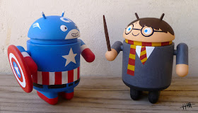 San Diego Comic-Con 2011 Exclusive Captain America & Harry Potter Custom Androids by Gary Ham