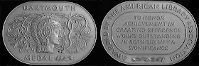 The front and back of The Dartmouth Medal.