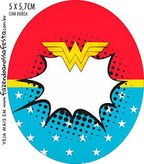 Wonder Woman Afro Free Printable Cupcake Wrappers and Toppers.