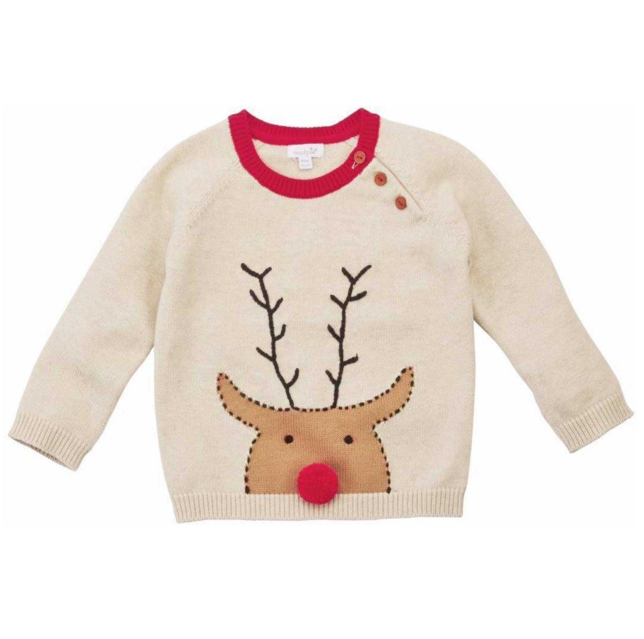 Kids Christmas Reindeer Holiday Sweater from Mud Pie